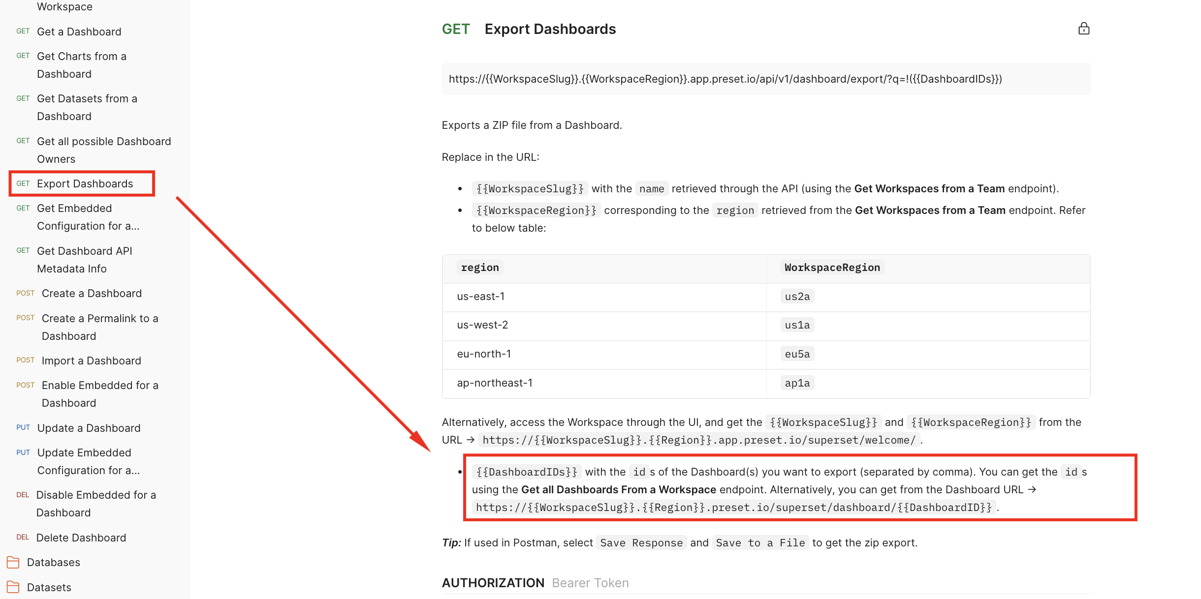 DashboardIDs attribute