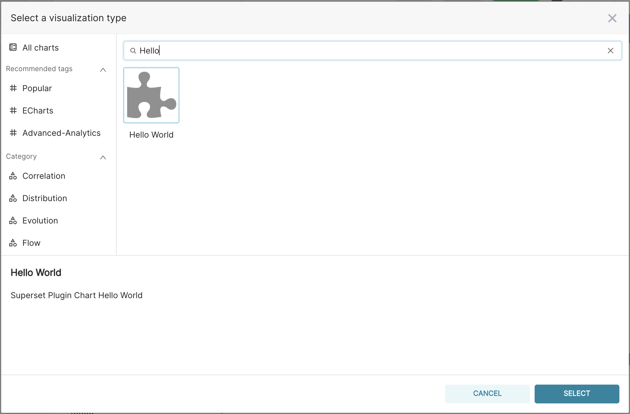 Hello World Plugin in chart picker