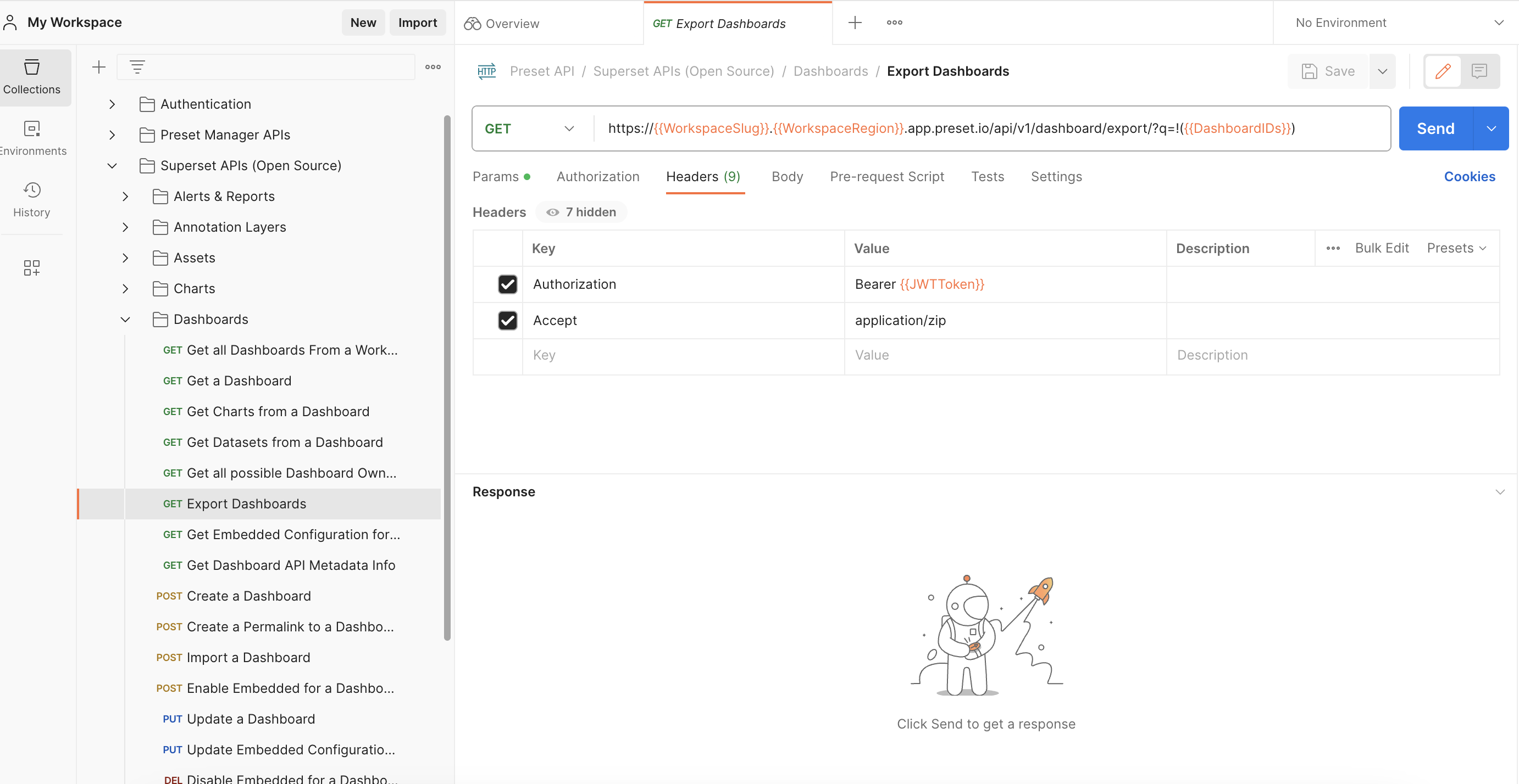 Export Dashboards (in Postman)