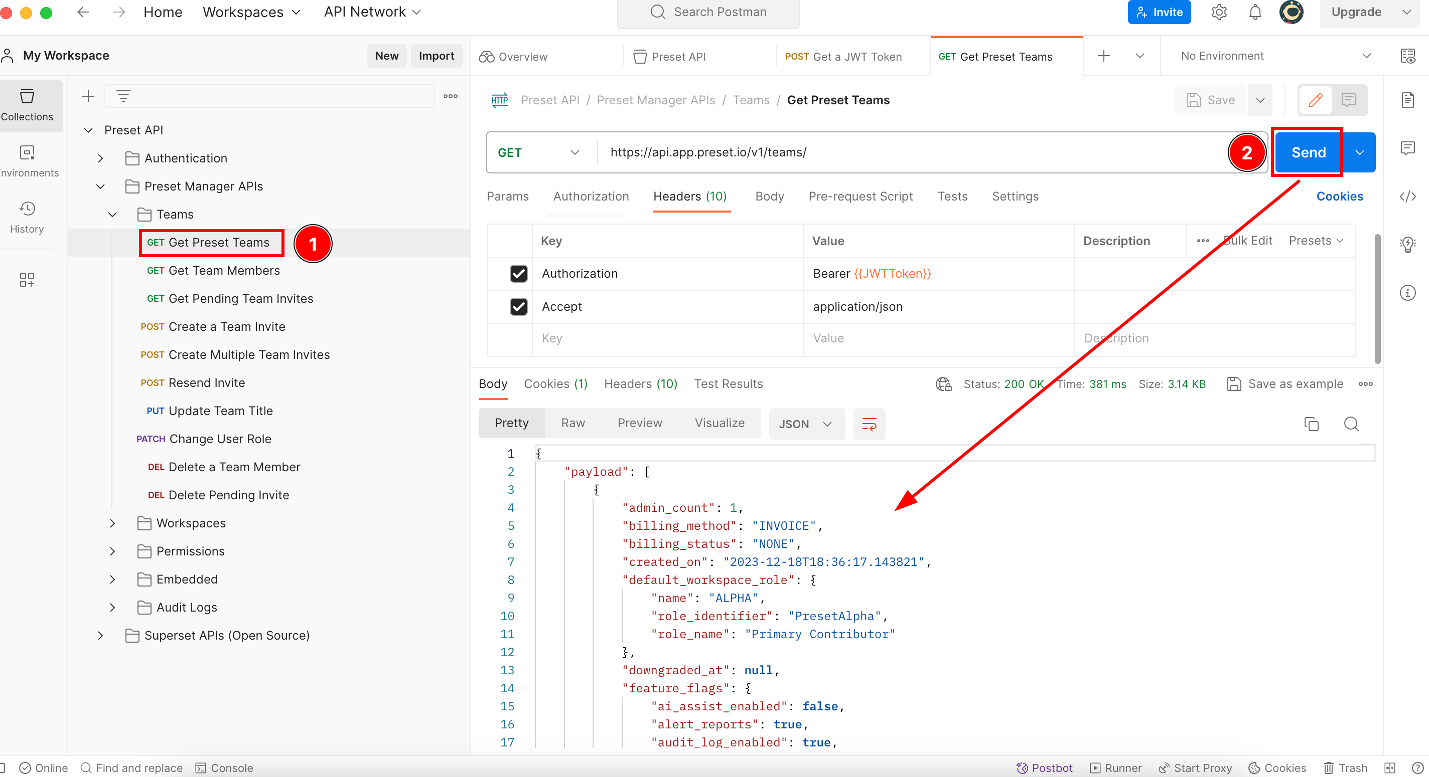 Teams Response Payload