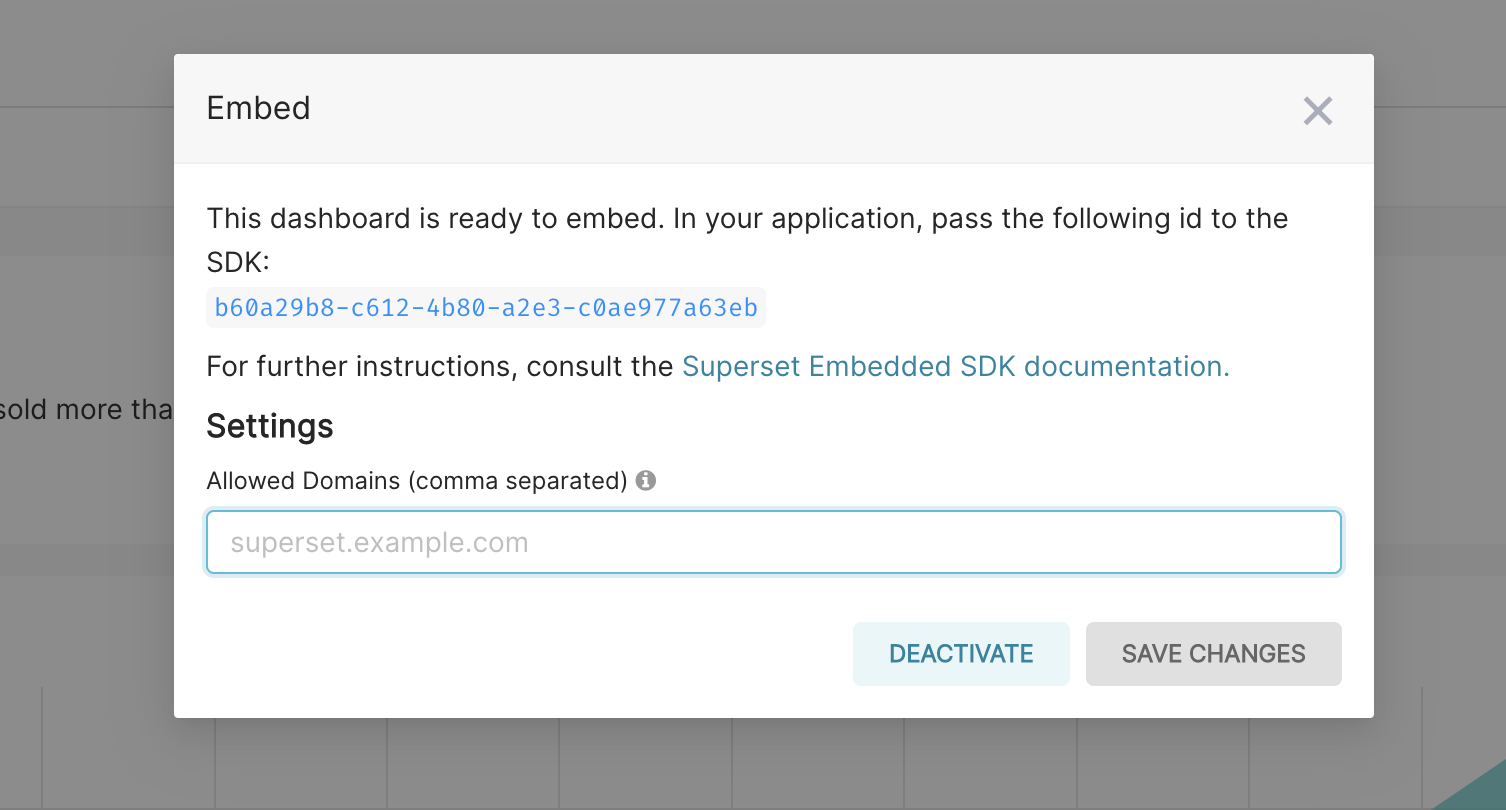 Superset Preset Embed Code