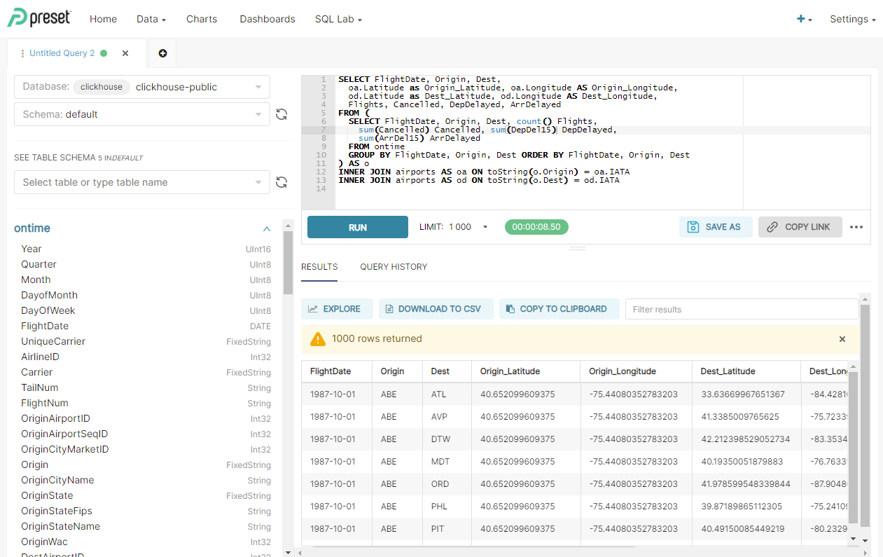 Virtual Dataset in SQL Editor