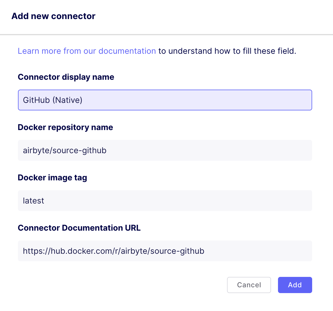 airbyte github native setup