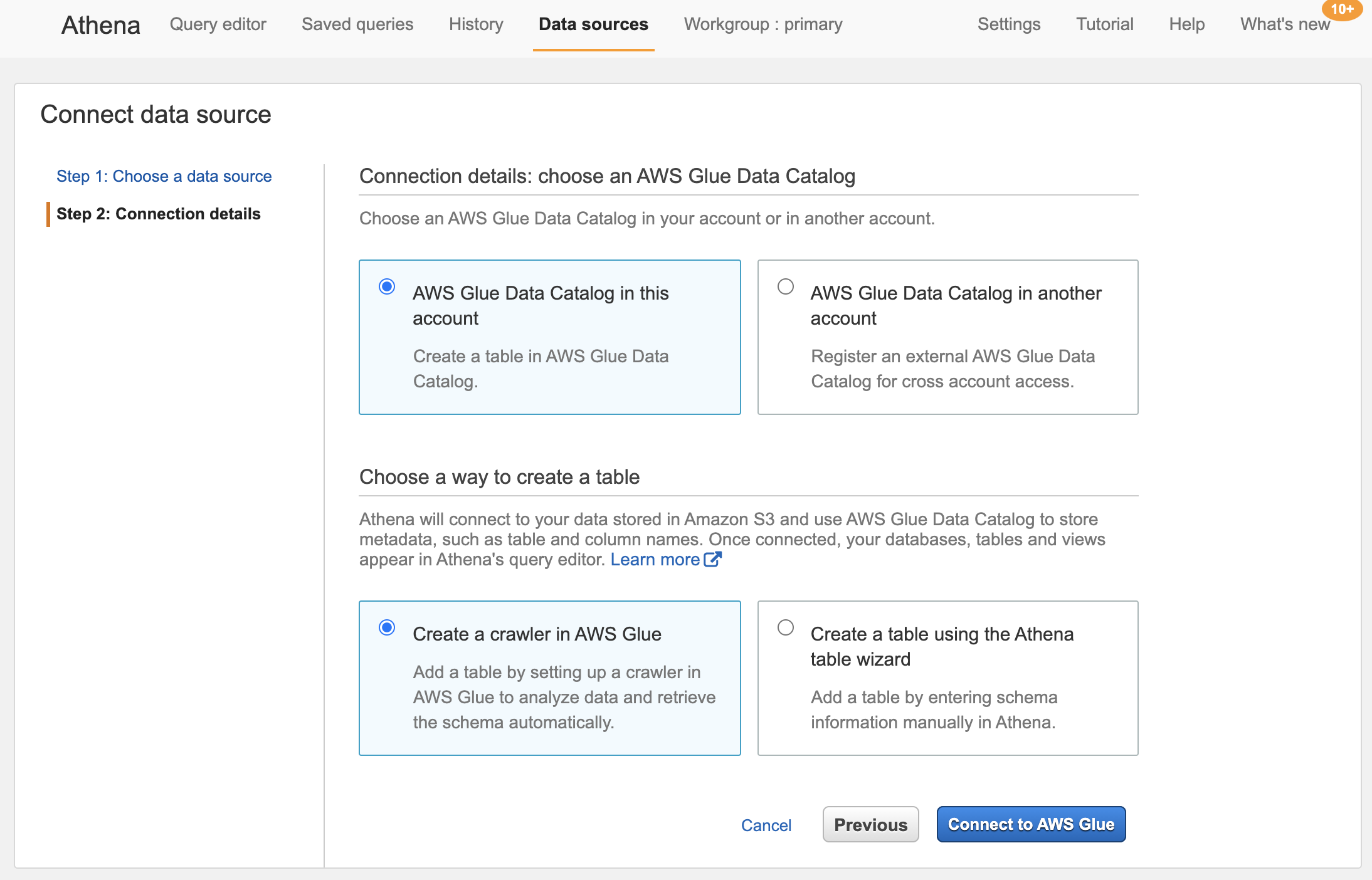 athena connect datasource 2