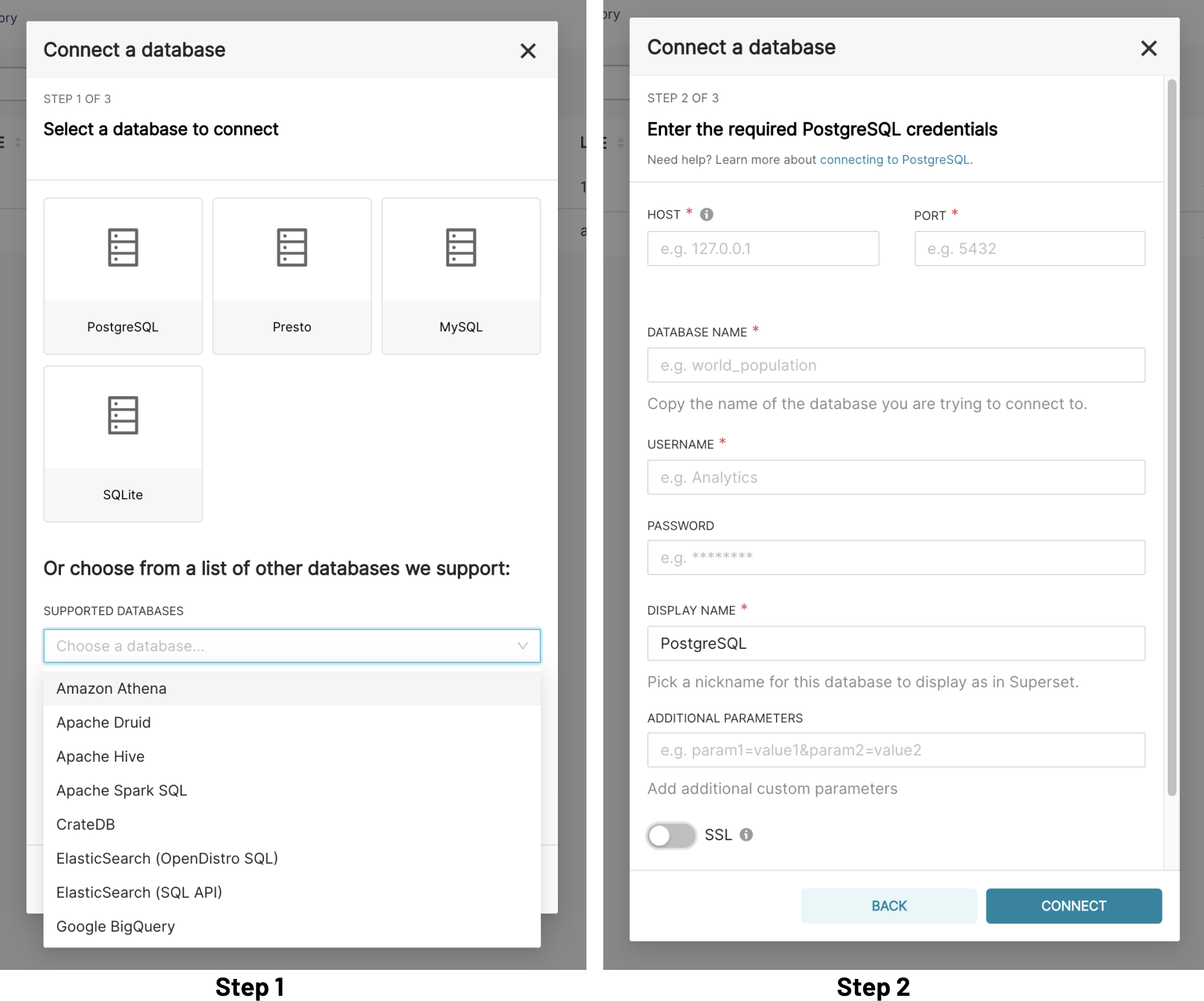 Database Connection UI