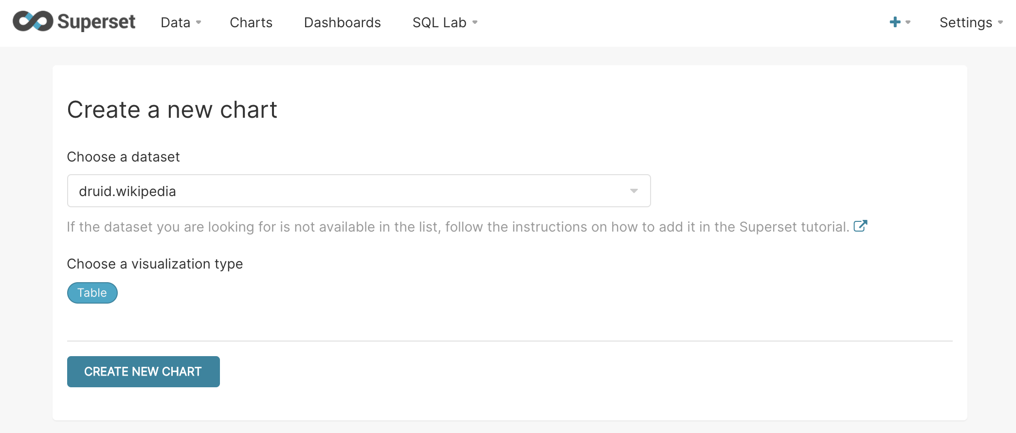superset create chart
